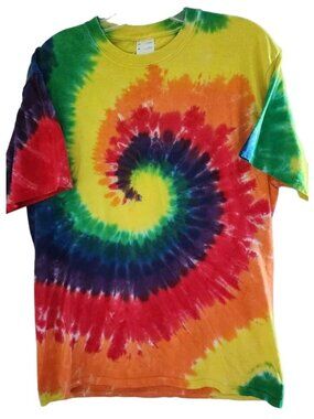 Tie-Dye Spiral Pattern Cotton Unisex T-Shirt Medium*63
